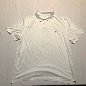 Nautica Polo Shirt Short Sleeve Classic Fit Men's Extra Large White